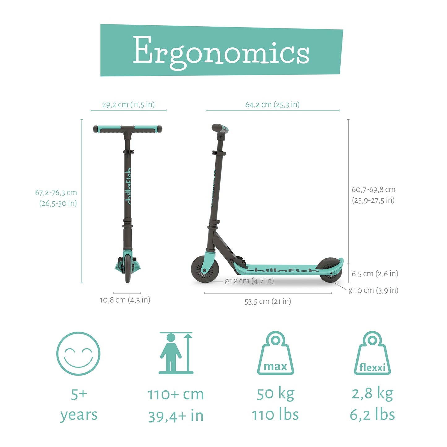 Flexxi - foldable scooter with integrated brake
