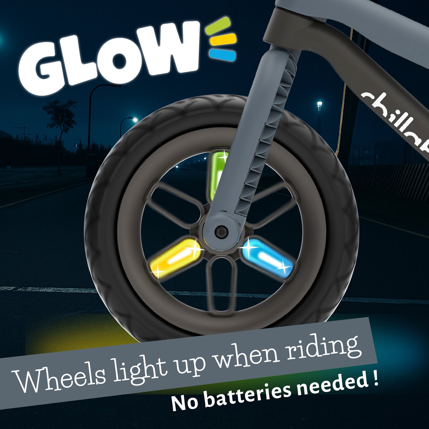 BMXie GLOW - balance bike with light-up 12" wheels