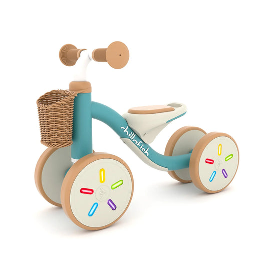 Cruzi Glow 4-Wheel Ride-On with Light-Up Wheels & Cute Woven Basket