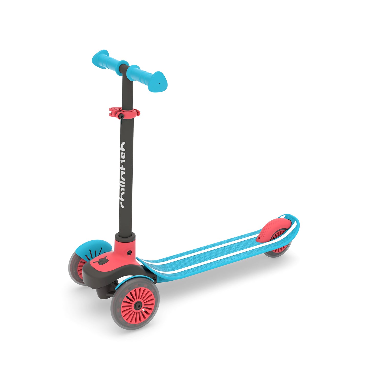 Trottinette 3 roues SCOTTI à incliner pour changer de direction, avec plateau antidérapant en forme de skateboard, frein arrière intégré, et guidon ajustable en hauteur, à partir de 3 ans