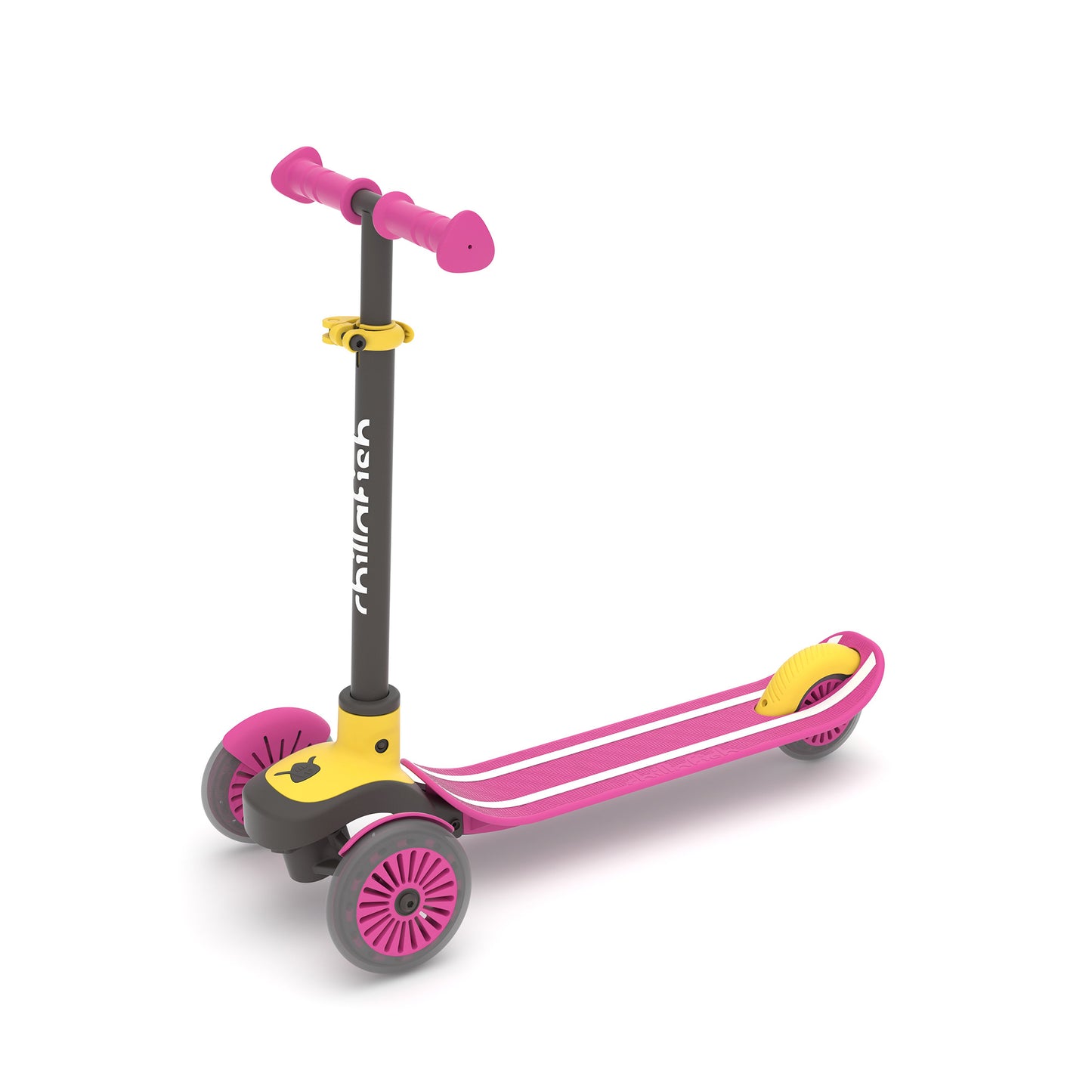Trottinette 3 roues SCOTTI à incliner pour changer de direction, avec plateau antidérapant en forme de skateboard, frein arrière intégré, et guidon ajustable en hauteur, à partir de 3 ans