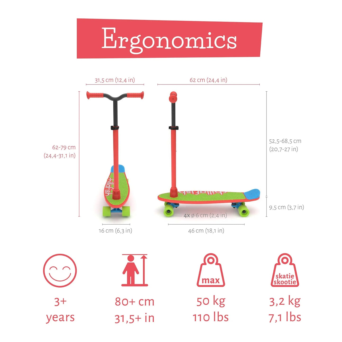 Skatieskootie - skate and scoot in one CHILLAFISH - Play Longer