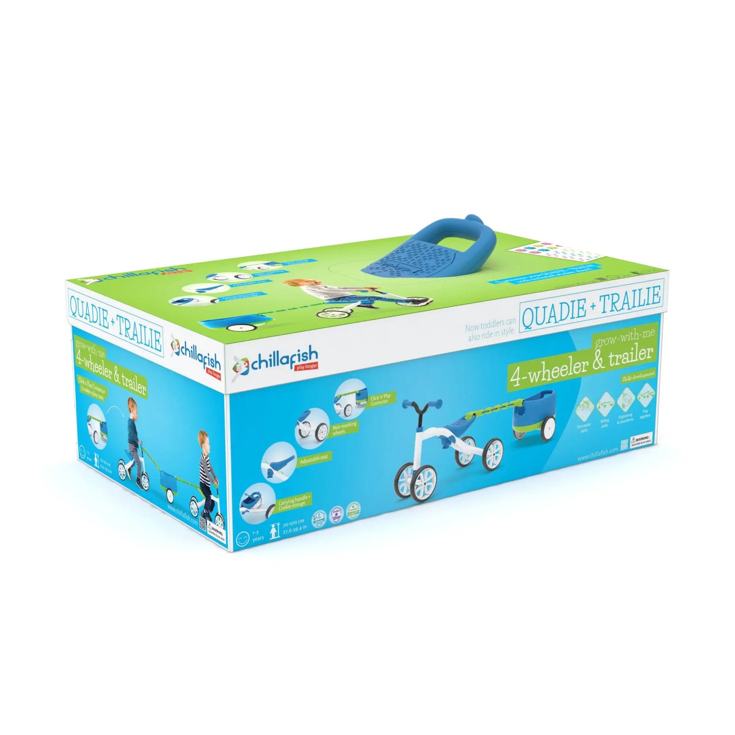 Quadie+Trailie - 4-wheel ride-on with trailer CHILLAFISH - Play Longer