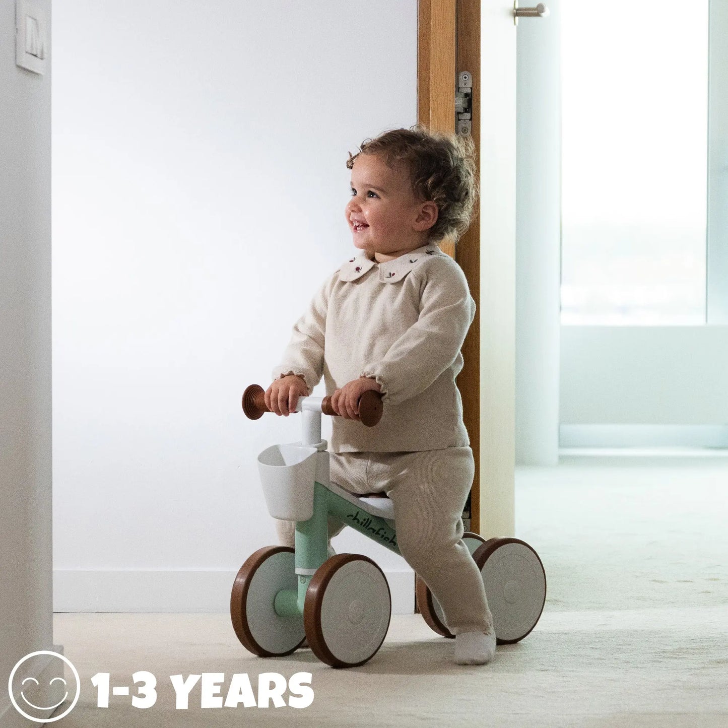 Quadi Racer 4-wheel balance ride on with storage basket