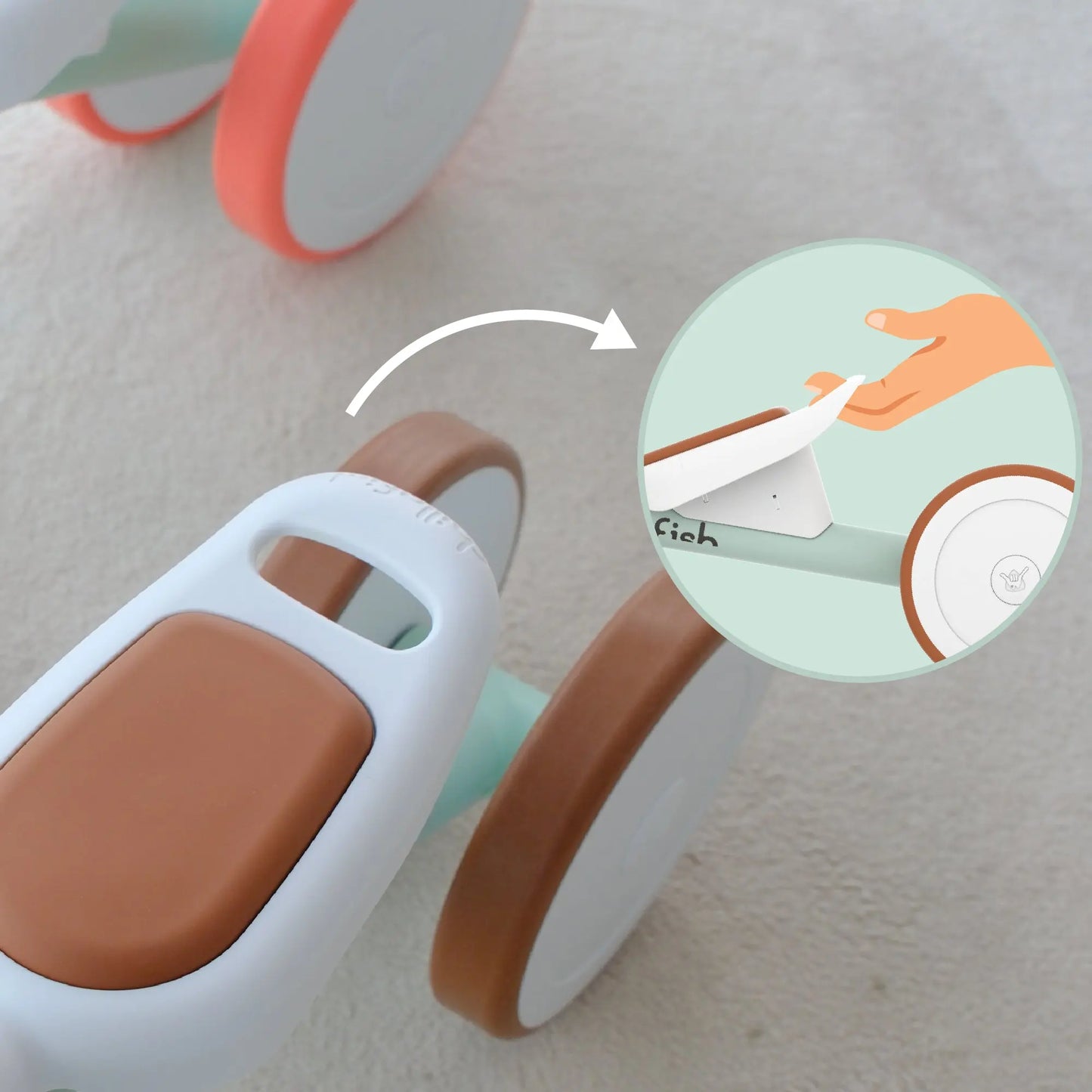 Quadi Racer 4-wheel balance ride on with storage basket