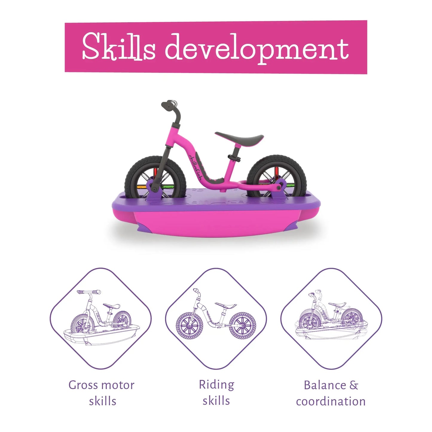 Buzzi & Rocki, 2-in-1 Ride-On Toy, Rocker Base + 10" No-Pedal Balance Bike, Stable Learn-to-Balance Set, Ages 1,5-4 Years