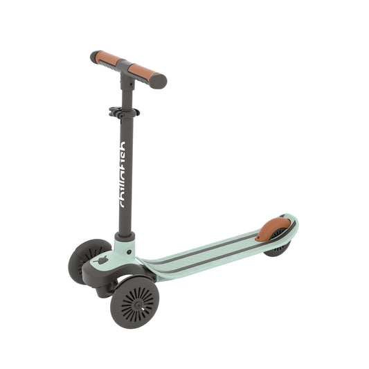 Scotti lean-to-steer scooter with integrated brake.