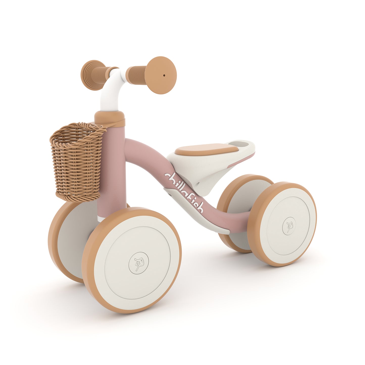 Chillafish Cruzi Ride-On – Stabiele vierwieler met geweven mand, stille wielen, voor kinderen van 1-3 jaar