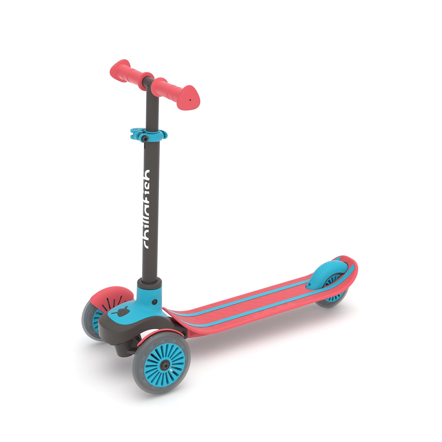 Scotti 3-wieler leun-om-te-sturen step met antislip deck en geïntegreerde rem, verstelbaar in hoogte voor alle leeftijden vanaf 3 jaar.