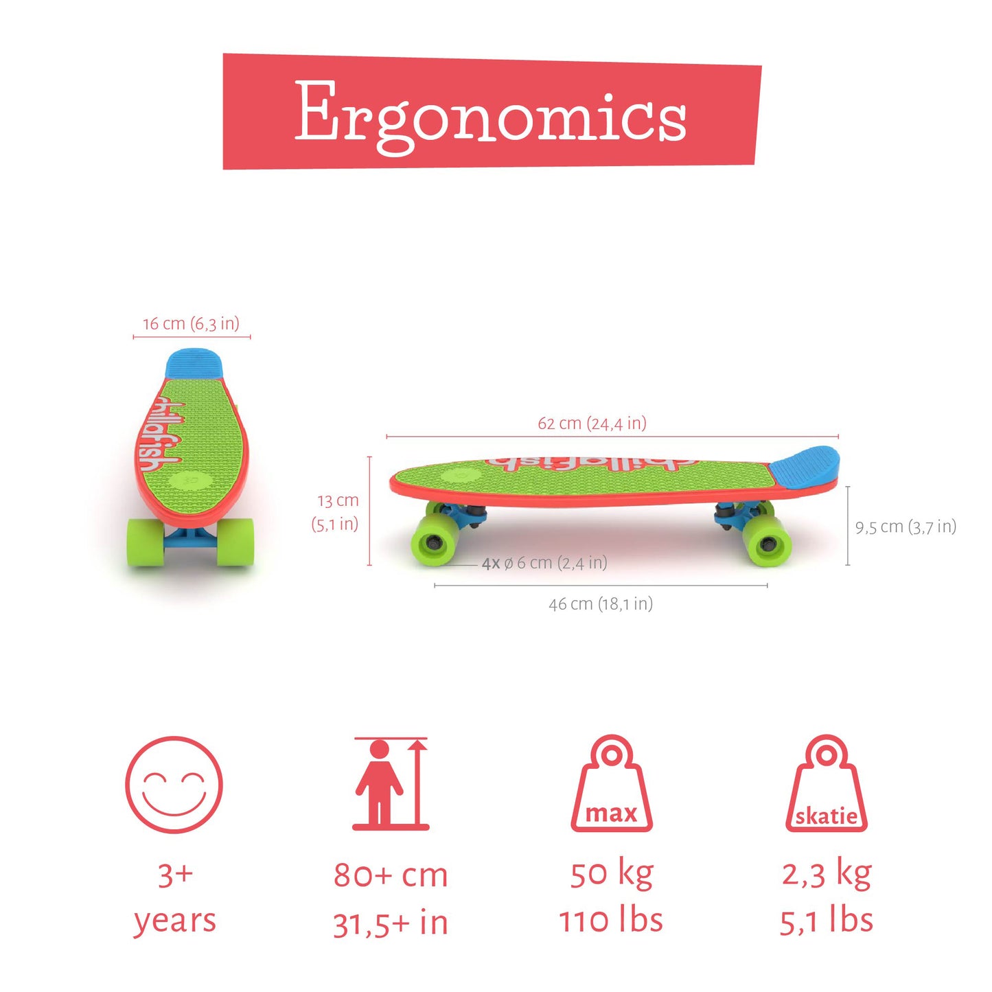 Skatie : Skateboard personnalisable pour les enfants à partir de 3 ans