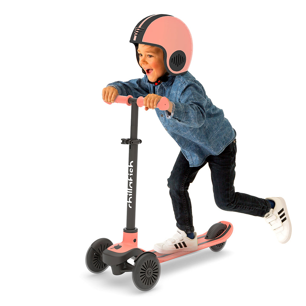 Trottinette 3 roues SCOTTI à incliner pour changer de direction, avec  plateau antidérapant en forme de skateboard, frein arrière intégré, et  guidon