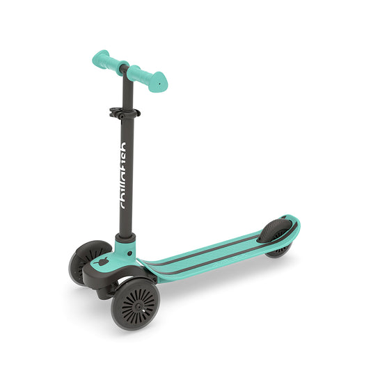 Scotti lean-to-steer scooter with integrated brake.